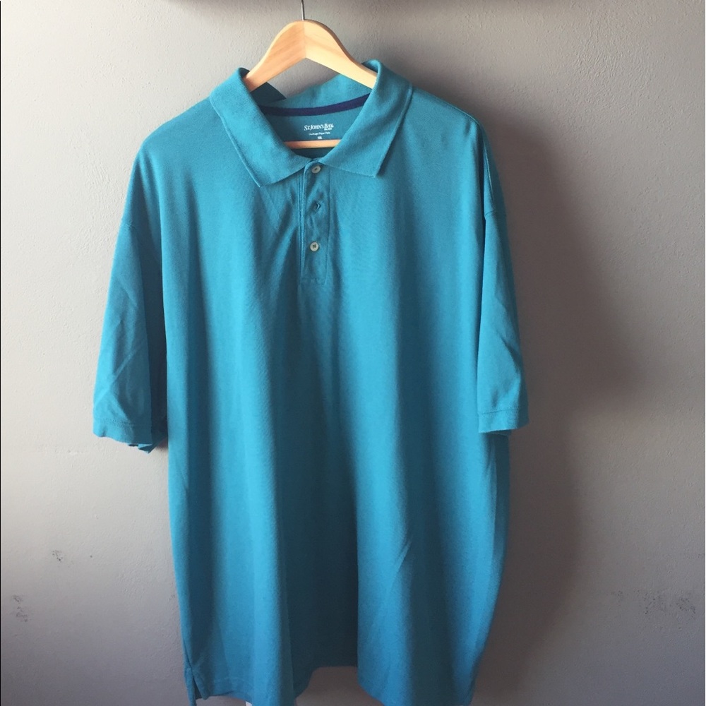Men’s Aqua Blue Short Sleeve Polo Shirt 3XL